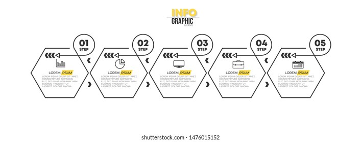 vector illustration Infographic design template with icons and 5 options or steps. Can be used for process, presentations, layout, banner,info graph.