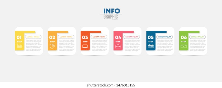 vector illustration Infographic design template with icons and 6 options or steps. Can be used for process, presentations, layout, banner,info graph.