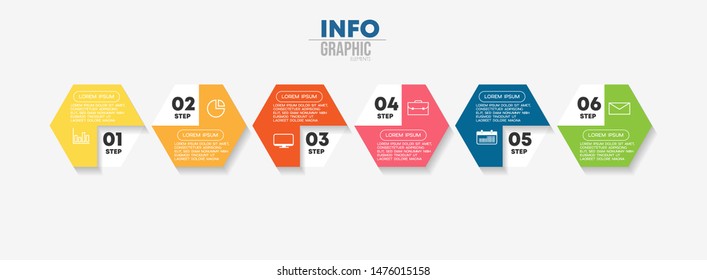 vector illustration Infographic design template with icons and 6 options or steps. Can be used for process, presentations, layout, banner,info graph.