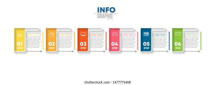vector illustration Infographic design template with icons and 6 options or steps. Can be used for process, presentations, layout, banner,info graph.
