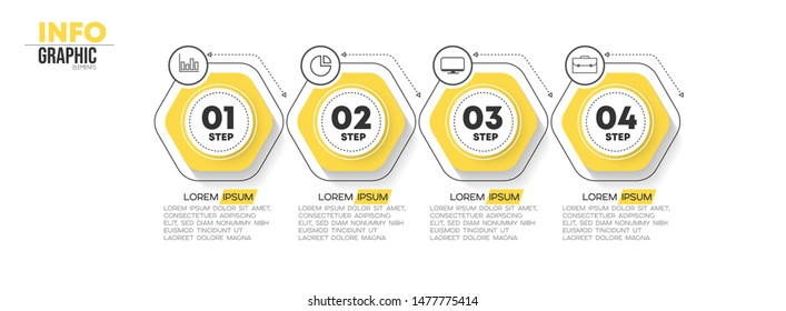 vector illustration Infographic design template with icons and 4 options or steps. Can be used for process, presentations, layout, banner,info graph.