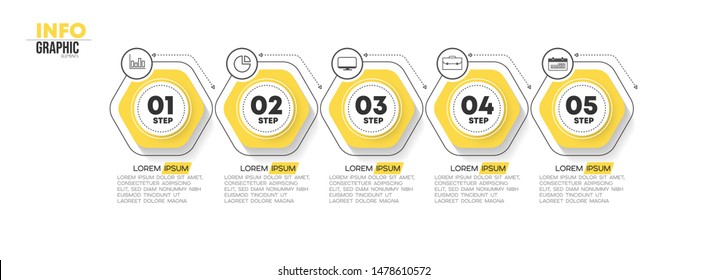 vector illustration Infographic design template with icons and 5 options or steps. Can be used for process, presentations, layout, banner,info graph.