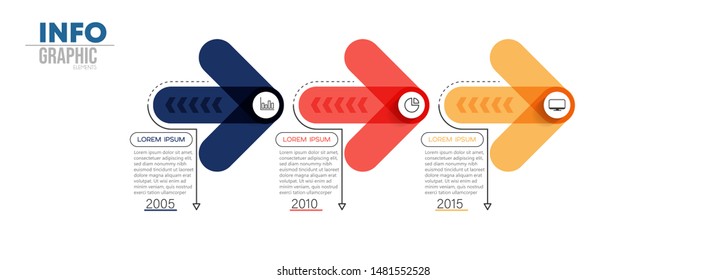 vector illustration Infographic design template with icons and 3 options or steps. Can be used for process, presentations, layout, banner,info graph.