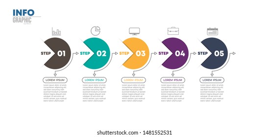 vector illustration Infographic design template with icons and 5 options or steps. Can be used for process, presentations, layout, banner,info graph.