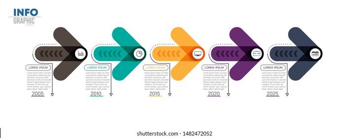 vector illustration Infographic design template with icons and 5 options or steps. Can be used for process, presentations, layout, banner,info graph.