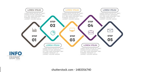 vector illustration Infographic design template with icons and 5 options or steps. Can be used for process, presentations, layout, banner,info graph.