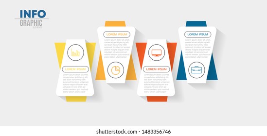 vector illustration Infographic design template with icons and 4 options or steps. Can be used for process, presentations, layout, banner,info graph.