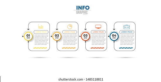 vector illustration Infographic design template with icons and 4 options or steps. Can be used for process, presentations, layout, banner,info graph.
