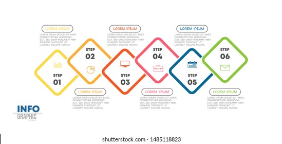 vector illustration Infographic design template with icons and 6 options or steps. Can be used for process, presentations, layout, banner,info graph.