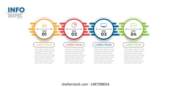 vector illustration Infographic design template with icons and 4 options or steps. Can be used for process, presentations, layout, banner,info graph.