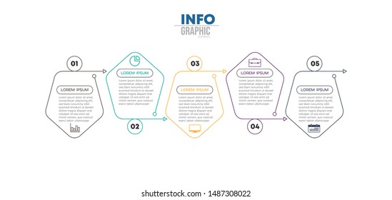 vector illustration Infographic design template with icons and 5 options or steps. Can be used for process, presentations, layout, banner,info graph.