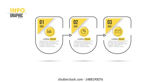 vector illustration Infographic design template with icons and 3 options or steps. Can be used for process, presentations, layout, banner,info graph.