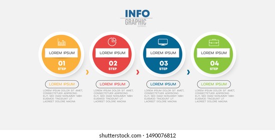 vector illustration Infographic design template with icons and 4 options or steps. Can be used for process, presentations, layout, banner,info graph.