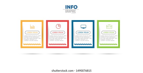 vector illustration Infographic design template with icons and 4 options or steps. Can be used for process, presentations, layout, banner,info graph.