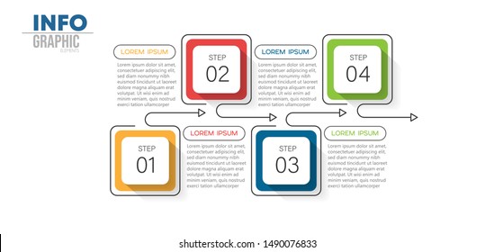 vector illustration Infographic design template with icons and 4 options or steps. Can be used for process, presentations, layout, banner,info graph.