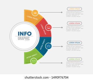 vector illustration Infographic design template with icons and 4 options or steps. Can be used for process, presentations, layout, banner,info graph.