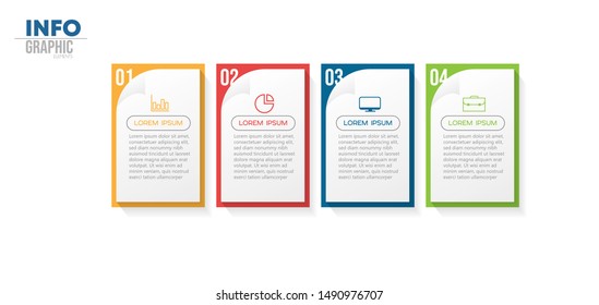 vector illustration Infographic design template with icons and 4 options or steps. Can be used for process, presentations, layout, banner,info graph.
