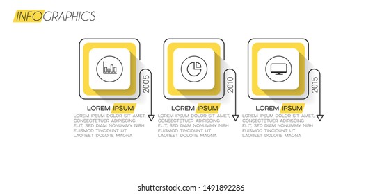 vector illustration Infographic design template with icons and 3 options or steps. Can be used for process, presentations, layout, banner,info graph.