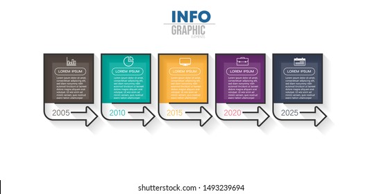 vector illustration Infographic design template with icons and 5 options or steps. Can be used for process, presentations, layout, banner,info graph.