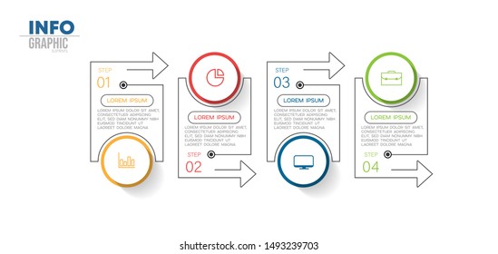 vector illustration Infographic design template with icons and 4 options or steps. Can be used for process, presentations, layout, banner,info graph.