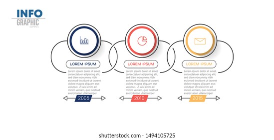 vector illustration Infographic design template with icons and 3 options or steps. Can be used for process, presentations, layout, banner,info graph.