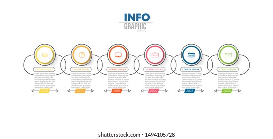 vector illustration Infographic design template with icons and 6 options or steps. Can be used for process, presentations, layout, banner,info graph.