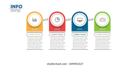 vector illustration Infographic design template with icons and 4 options or steps. Can be used for process, presentations, layout, banner,info graph.
