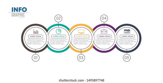 vector illustration Infographic design template with icons and 5 options or steps. Can be used for process, presentations, layout, banner,info graph.