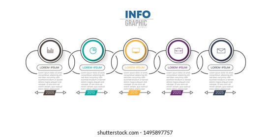 vector illustration Infographic design template with icons and 5 options or steps. Can be used for process, presentations, layout, banner,info graph.