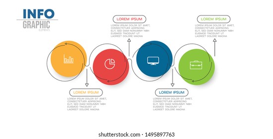 vector illustration Infographic design template with icons and 4 options or steps. Can be used for process, presentations, layout, banner,info graph.
