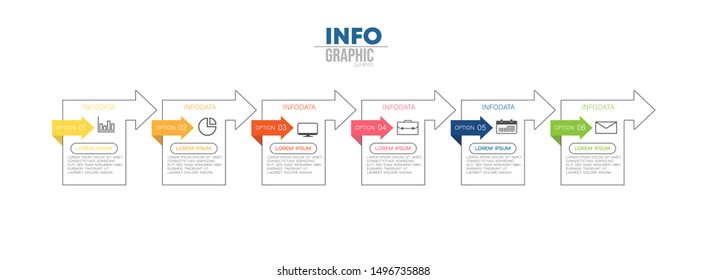 vector illustration Infographic design template with icons and 6 options or steps. Can be used for process, presentations, layout, banner,info graph.