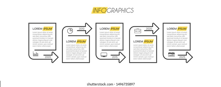 vector illustration Infographic design template with icons and 5 options or steps. Can be used for process, presentations, layout, banner,info graph.