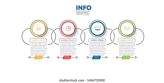 vector illustration Infographic design template with icons and 4 options or steps. Can be used for process, presentations, layout, banner,info graph.