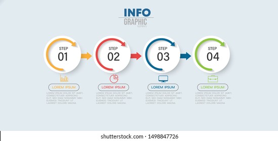 vector illustration Infographic design template with icons and 4 options or steps. Can be used for process, presentations, layout, banner,info graph.
