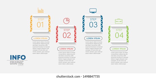 vector illustration Infographic design template with icons and 4 options or steps. Can be used for process, presentations, layout, banner,info graph.