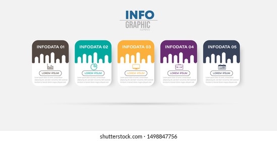 vector illustration Infographic design template with icons and 5 options or steps. Can be used for process, presentations, layout, banner,info graph.