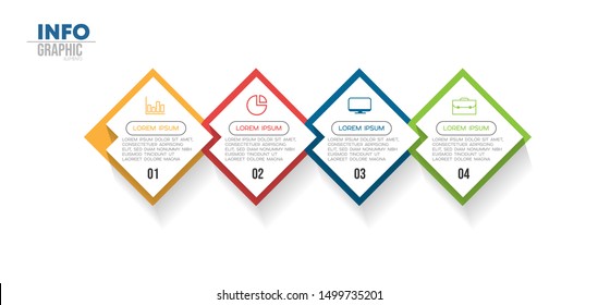 vector illustration Infographic design template with icons and 4 options or steps. Can be used for process, presentations, layout, banner,info graph.