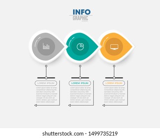 vector illustration Infographic design template with icons and 3 options or steps. Can be used for process, presentations, layout, banner,info graph.