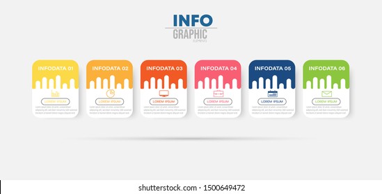 vector illustration Infographic design template with icons and 6 options or steps. Can be used for process, presentations, layout, banner,info graph.