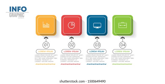 vector illustration Infographic design template with icons and 4 options or steps. Can be used for process, presentations, layout, banner,info graph.
