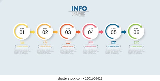 vector illustration Infographic design template with icons and 6 options or steps. Can be used for process, presentations, layout, banner,info graph.