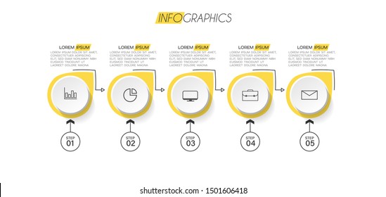 vector illustration Infographic design template with icons and 5 options or steps. Can be used for process, presentations, layout, banner,info graph.