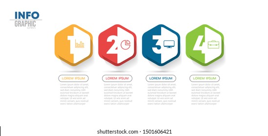 vector illustration Infographic design template with icons and 4 options or steps. Can be used for process, presentations, layout, banner,info graph.