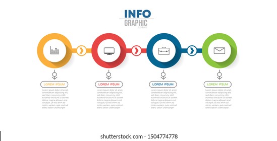 vector illustration Infographic design template with icons and 4 options or steps. Can be used for process, presentations, layout, banner,info graph.