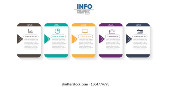 vector illustration Infographic design template with icons and 5 options or steps. Can be used for process, presentations, layout, banner,info graph.