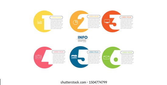 vector illustration Infographic design template with icons and 6 options or steps. Can be used for process, presentations, layout, banner,info graph.