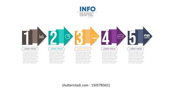 vector illustration Infographic design template with icons and 5 options or steps. Can be used for process, presentations, layout, banner,info graph.