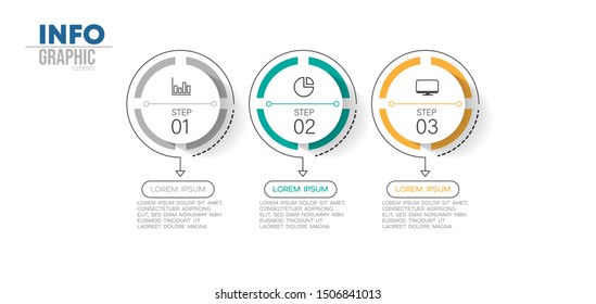 vector illustration Infographic design template with icons and 3 options or steps. Can be used for process, presentations, layout, banner,info graph.