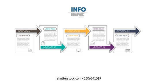 vector illustration Infographic design template with icons and 5 options or steps. Can be used for process, presentations, layout, banner,info graph.