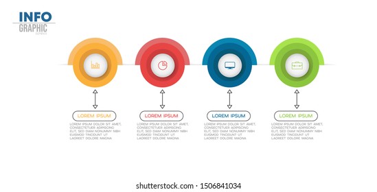 vector illustration Infographic design template with icons and 4 options or steps. Can be used for process, presentations, layout, banner,info graph.